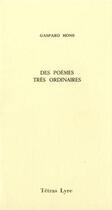 Couverture du livre « Des poèmes très ordinaires » de Gaspard Hons aux éditions Tetras Lyre