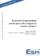 Couverture du livre « Comment la promotion privée peut-elle intégrer la mixité sociale ? » de Audrey Bergeot aux éditions Edilivre