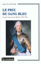 Couverture du livre « Le Prix Du Sang Bleu » de Jean-Yves Duval aux éditions Le Semaphore