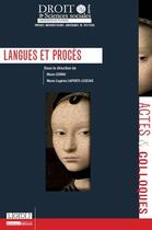 Couverture du livre « Langues et procès » de Marie Cornu et Marie-Eugenie Laporte-Legeais aux éditions Universite De Poitiers