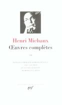 Couverture du livre « Oeuvres complètes Tome 3 » de Henri Michaux aux éditions Gallimard