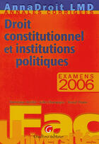 Couverture du livre « Annadroit 2006. droit constitutionnel et institutions politiques, 7eme edition (édition 2006) » de Breillat/Champagne/T aux éditions Gualino