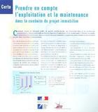 Couverture du livre « Prendre en compte l'exploitation et la maintenance dans la conduite de projet immobilier cd-rom (ref » de  aux éditions Cerema