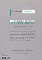 Couverture du livre « Dieu et l'europe - liberte politique n 21 » de  aux éditions Francois-xavier De Guibert