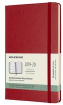 Couverture du livre « Agenda 18 mois semainier ; grand format rouge rigide (édition 2019/2020) » de  aux éditions Moleskine