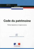 Couverture du livre « Code du patrimoine » de Journaux Officiels aux éditions Documentation Francaise