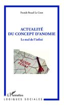 Couverture du livre « Actualité du concept d'anomie ; le mal de l'infini » de Franck Pascal Le Crest aux éditions Editions L'harmattan