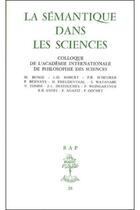 Couverture du livre « La semantique dans les sciences » de  aux éditions Beauchesne