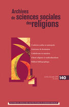 Couverture du livre « Archives de sciences sociales des religions t.140 » de  aux éditions Ehess