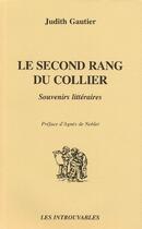 Couverture du livre « La second rang du collier ; souvenirs littéraires » de Judith Gautier aux éditions L'harmattan