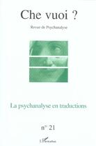 Couverture du livre « La psychanalyse en traductions » de  aux éditions L'harmattan