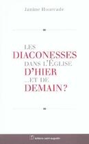 Couverture du livre « Les diaconesses dans l'Eglise d'hier, et de demain ? » de Janine Hourcade aux éditions Saint Augustin