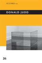 Couverture du livre « Donald judd » de Ochmanek Annie aux éditions Mit Press