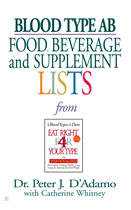 Couverture du livre « Blood Type AB Food, Beverage and Supplemental Lists » de D'Adamo Peter J aux éditions Penguin Group Us