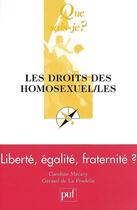 Couverture du livre « Les droits des homosexuel/les (3ed) qsj 3367 » de Mecary/La Pradelle(D aux éditions Que Sais-je ?