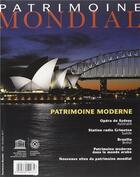 Couverture du livre « Patrimoine moderne » de Patrimoine Mondial aux éditions Unesco