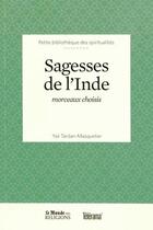 Couverture du livre « Sagesses de l'Inde » de Yse Tardan-Masquelier aux éditions Garnier