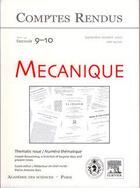 Couverture du livre « Comptes rendus academie des sciences, mecanique, t.335, fascicule 9-10, septembre-octobre 2007 : josep » de Bois Pierre-Antoine aux éditions Elsevier