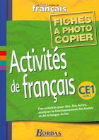 Couverture du livre « L'ATELIER DE FRANCAIS ; CE1 ; fichier photocopiable » de  aux éditions Bordas