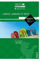 Couverture du livre « Langue, langage et droit » de Michel Boudot et Adrien Lauba aux éditions Universite De Poitiers