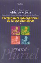 Couverture du livre « Dictionnaire International De La Psychanalyse » de De Mijolla-A aux éditions Pluriel