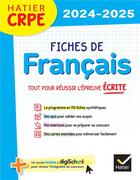 Couverture du livre « Hatier crpe - fiches de francais - epreuve ecrite 2024/2025 » de Cellier/Pellat aux éditions Hatier