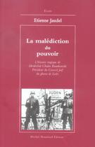 Couverture du livre « La malediction du pouvoir » de Etienne Jaudel aux éditions Michel Houdiard