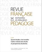 Couverture du livre « Revue francaise de pedagogie, n 209 / 2019. quand etudier, c'est trav ailler. cadres institues des e » de Da Balland Ludivine aux éditions Ens Lyon