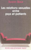 Couverture du livre « Les relations sexuelles entre psy et patients » de Susan Baur aux éditions Rivages