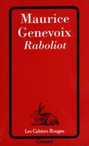 Couverture du livre « Raboliot » de Maurice Genevoix aux éditions Grasset