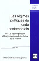 Couverture du livre « Regimes politiques du monde contemporain t.4 » de Paul Leroy aux éditions Pu De Grenoble