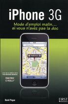 Couverture du livre « Iphone 3G » de Pogue David aux éditions First Interactive