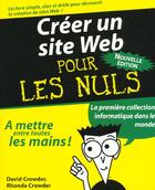 Couverture du livre « Creer Un Site Web Pour Les Nuls » de David Crowder aux éditions First Interactive