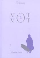 Couverture du livre « Mot a mot » de Christine Deroin aux éditions L'inventaire