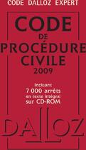 Couverture du livre « Code de procédure civile 2009 » de  aux éditions Dalloz