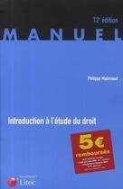Couverture du livre « Introduction à l'étude du droit » de Philippe Malinvaud aux éditions Lexisnexis