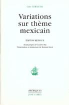 Couverture du livre « Les variations sur un thème mexicain » de Luis Cernuda aux éditions Corti