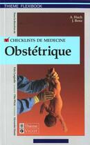 Couverture du livre « Checklist obstetrique » de Benz/Huch aux éditions Maloine