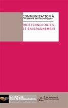 Couverture du livre « Biotechnologies et environnement » de  aux éditions Le Manuscrit