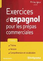 Couverture du livre « Exercices d'espagnol pour les prépas commerciales » de Maribel Molio aux éditions Studyrama