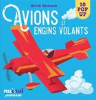 Couverture du livre « Saisissants pop - up - avions et machines volantes » de David Hawcock aux éditions Nuinui Jeunesse