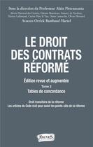 Couverture du livre « Le droit des contrats réformé t.2 ; tables de concordance » de  aux éditions Fauves