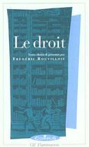 Couverture du livre « Le droit » de Frederic Rouvillois aux éditions Flammarion