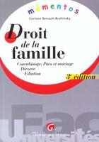 Couverture du livre « Memento droit de la famille » de Renault-Brahinsky Co aux éditions Gualino