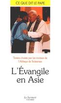 Couverture du livre « L'évangile en Asie » de De Solesmes Abbaye aux éditions Jubile
