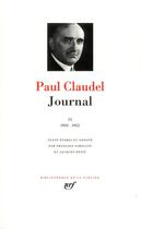 Couverture du livre « Journal Tome 2 ; 1933-1955 » de Paul Claudel aux éditions Gallimard