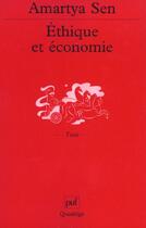 Couverture du livre « Ethique et economie » de Amartya Sen aux éditions Puf