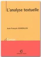 Couverture du livre « L'analyse textuelle » de Jeandillou J-F. aux éditions Armand Colin