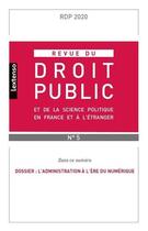 Couverture du livre « Revue du droit public et de la science politique en france et a l'etranger n 5-2020 - dossier : l'ad » de  aux éditions Lgdj