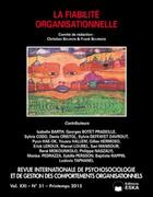 Couverture du livre « RIP N51 VOL XIX LA FIABILITE ORGANISATIONNELLE » de Bournois/Bourio aux éditions Eska